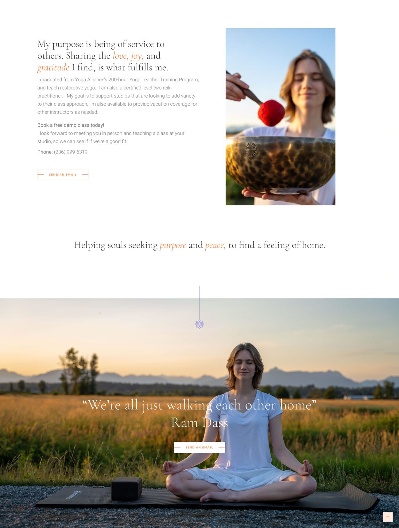 Athena Yoga Brand website, screen 2