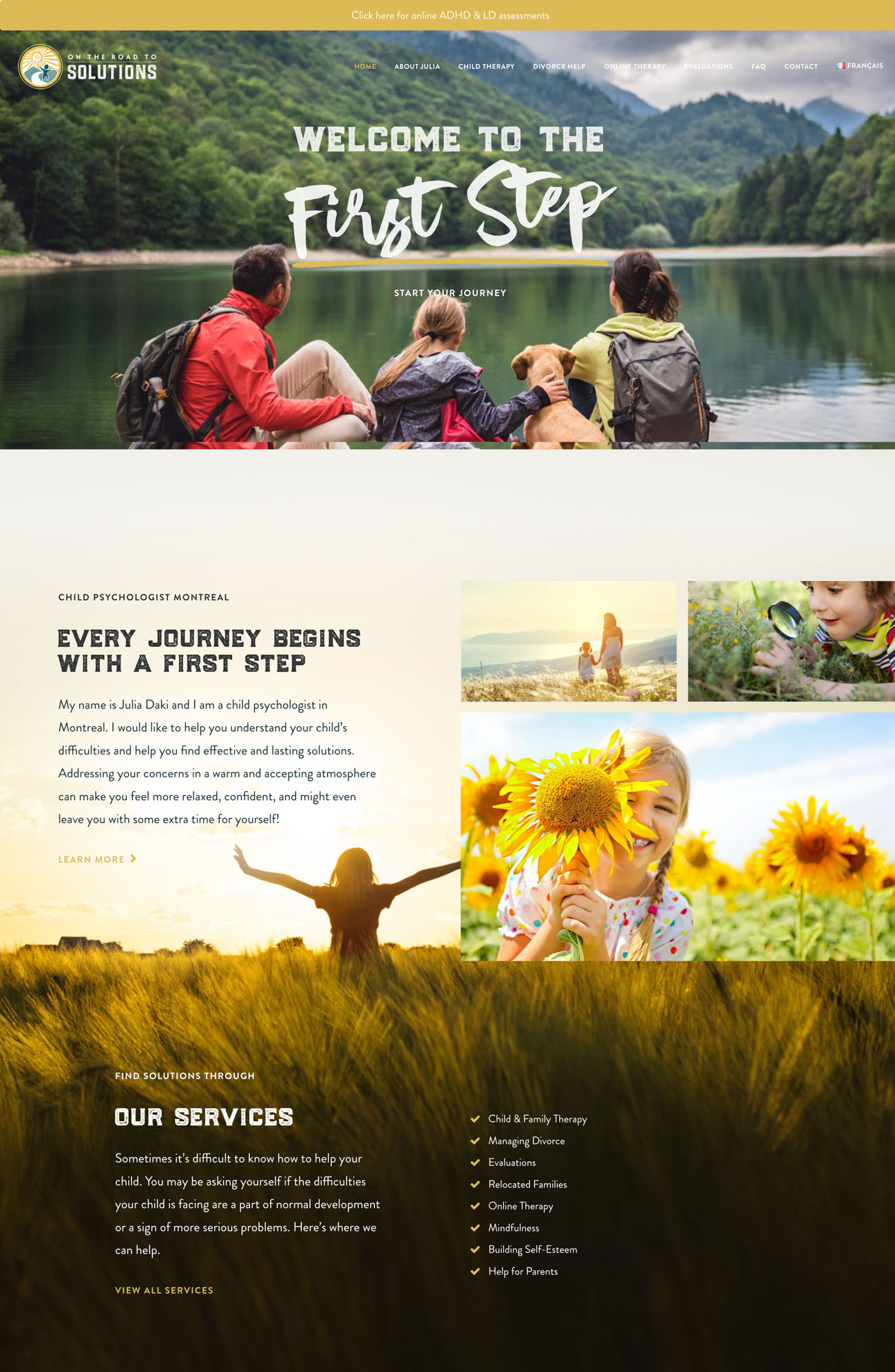 Child Therapist Website website, screen 1