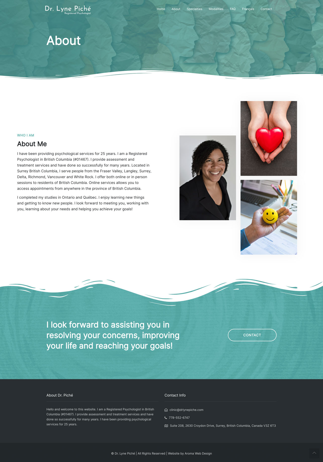 Dr. Lyne Piche website, screen 3
