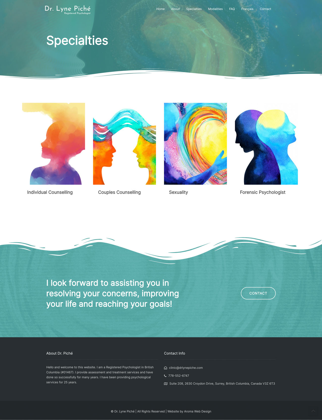 Dr. Lyne Piche website, screen 4
