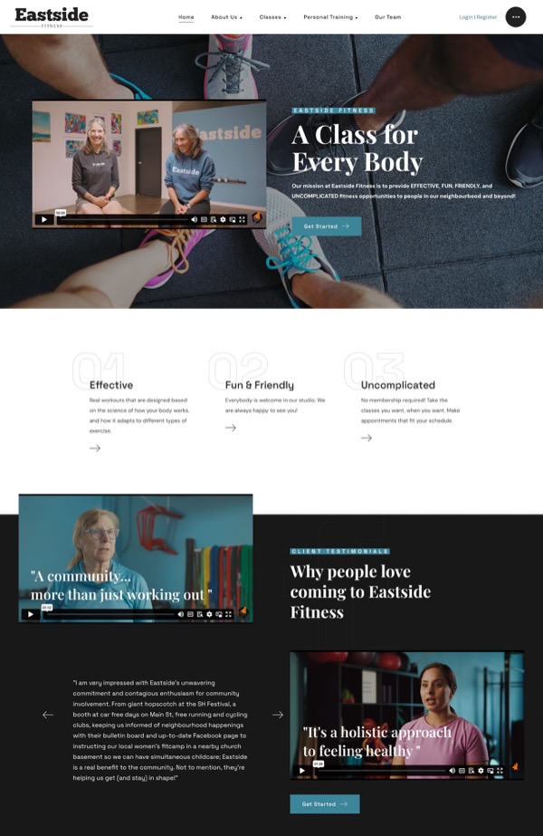 Eastside Fitness website preview