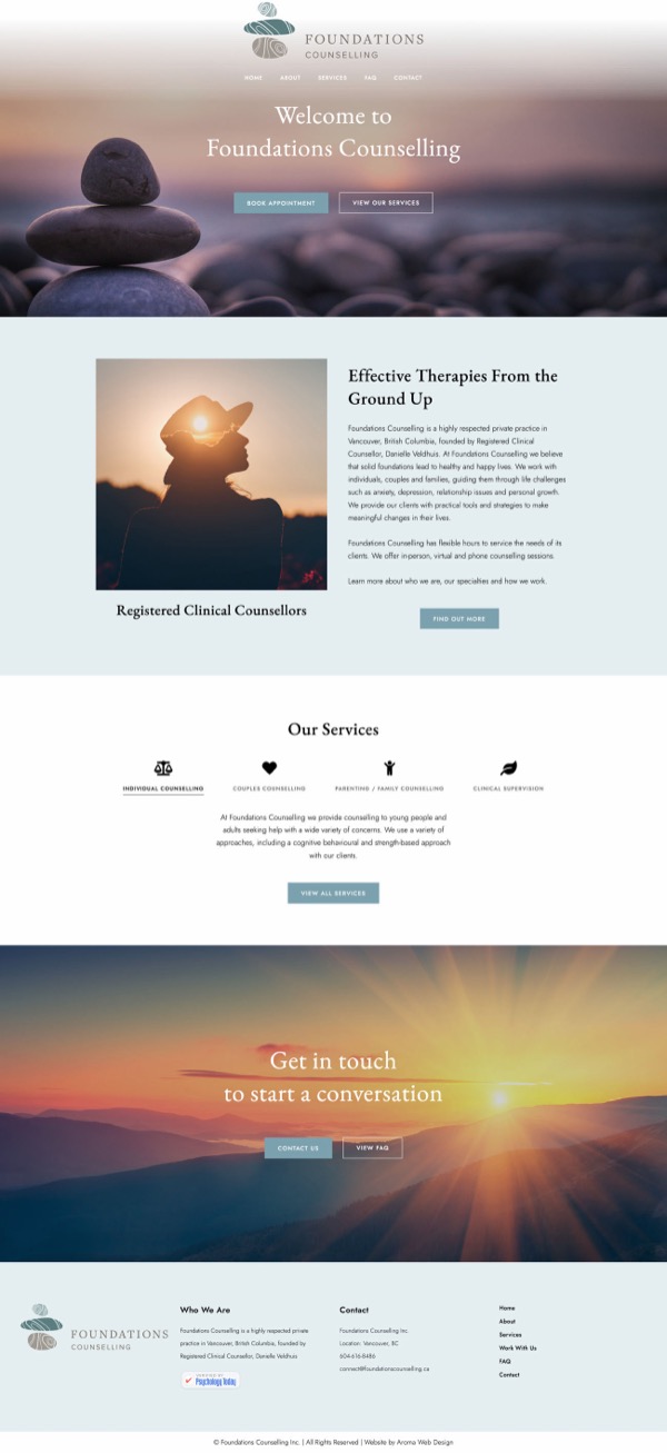 Foundations Counselling website
