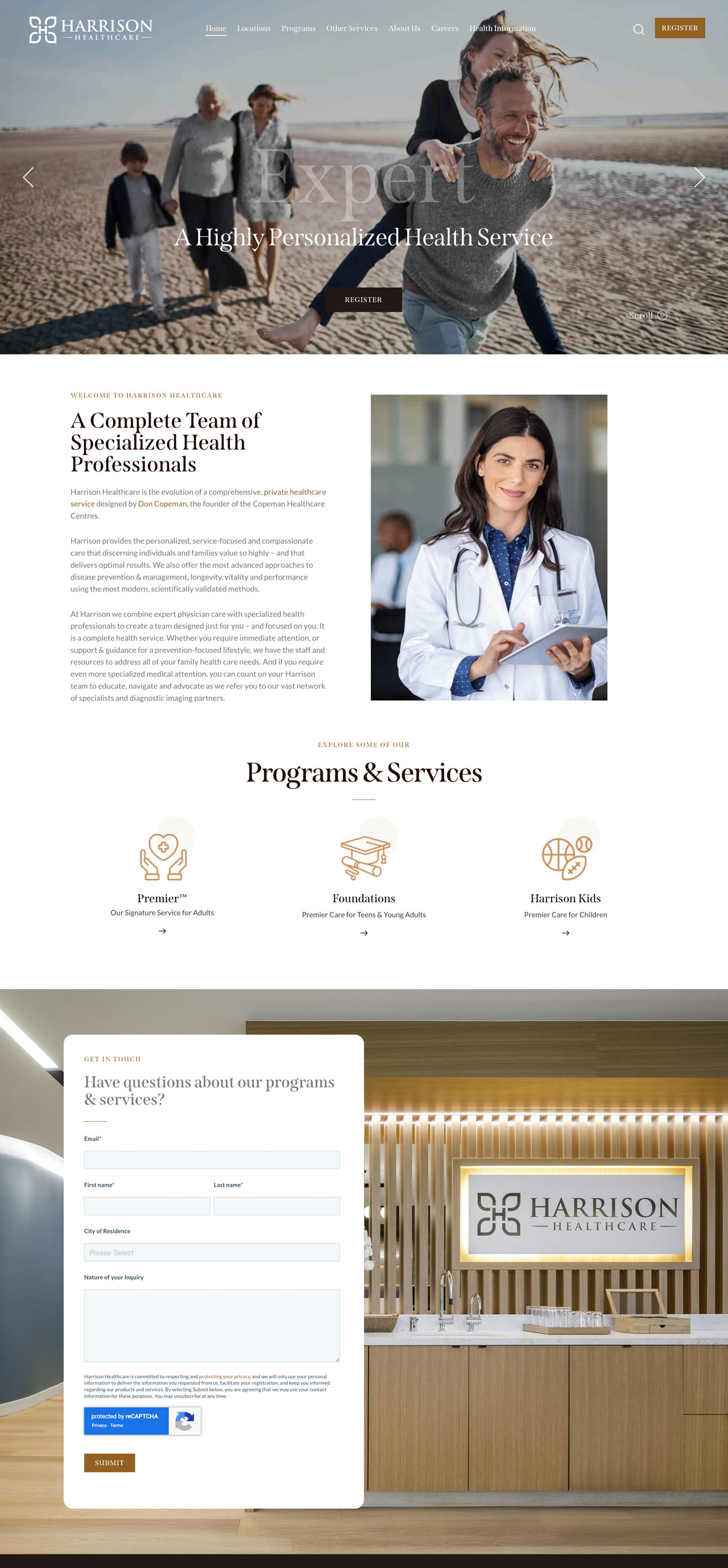Harrison Healthcare website — screen 2