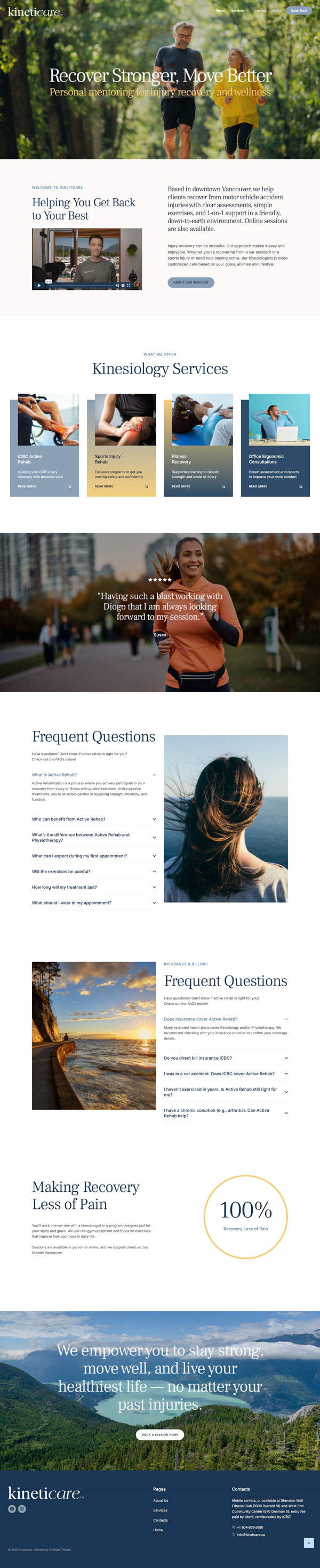 KINETIcare website design