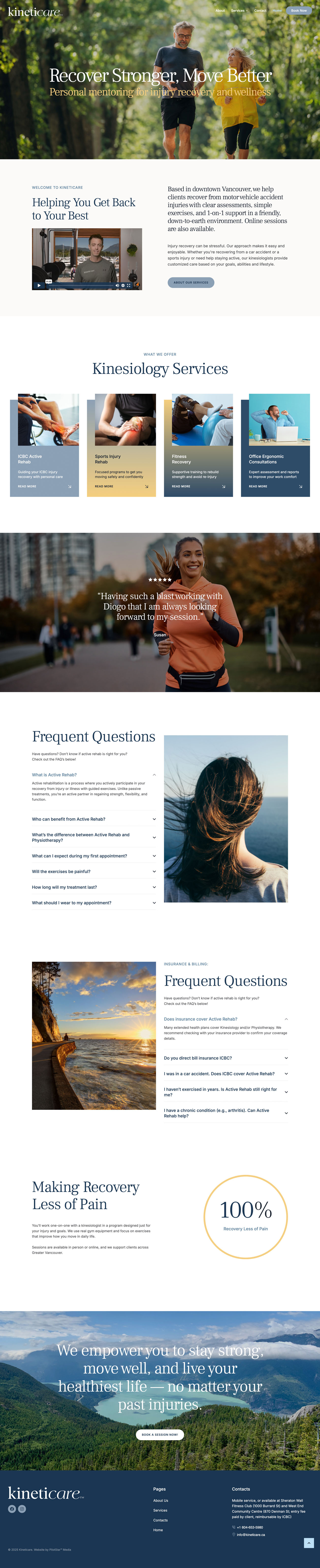 KINETIcare website — screen 1