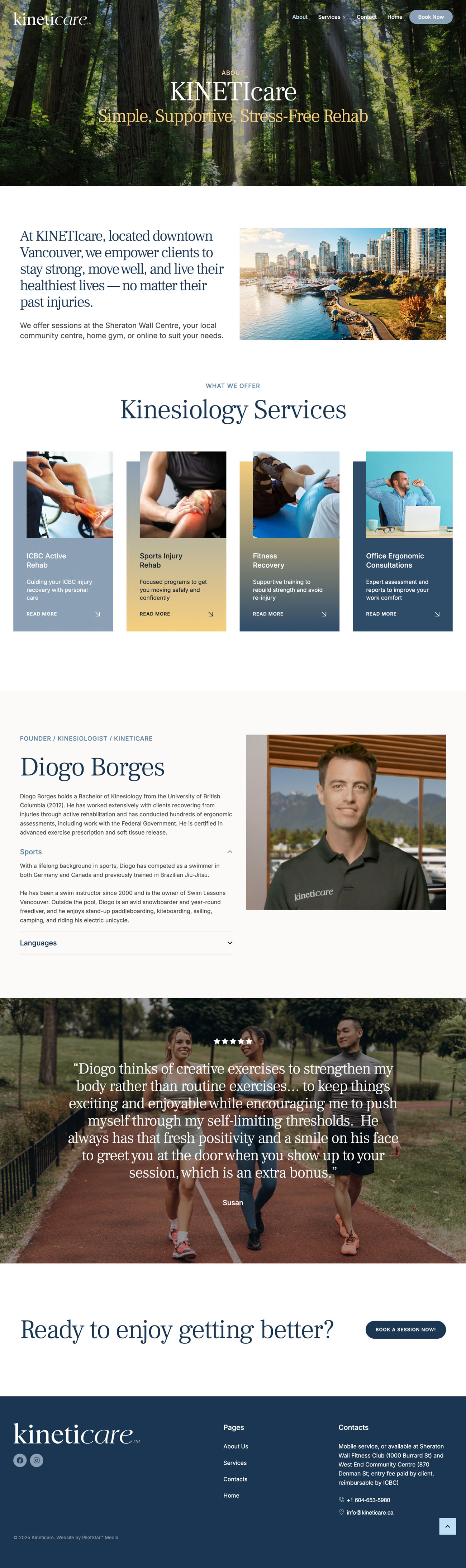 KINETIcare website — screen 2