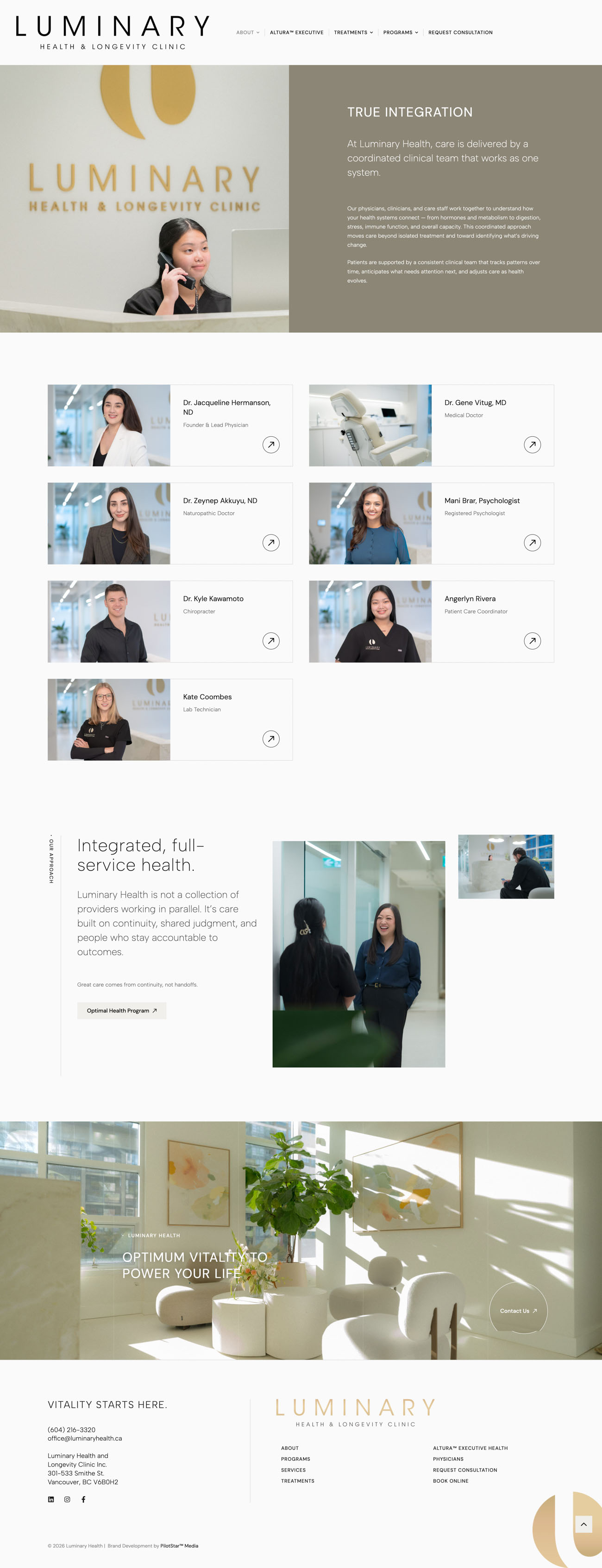 Luminary Health website, screen 5