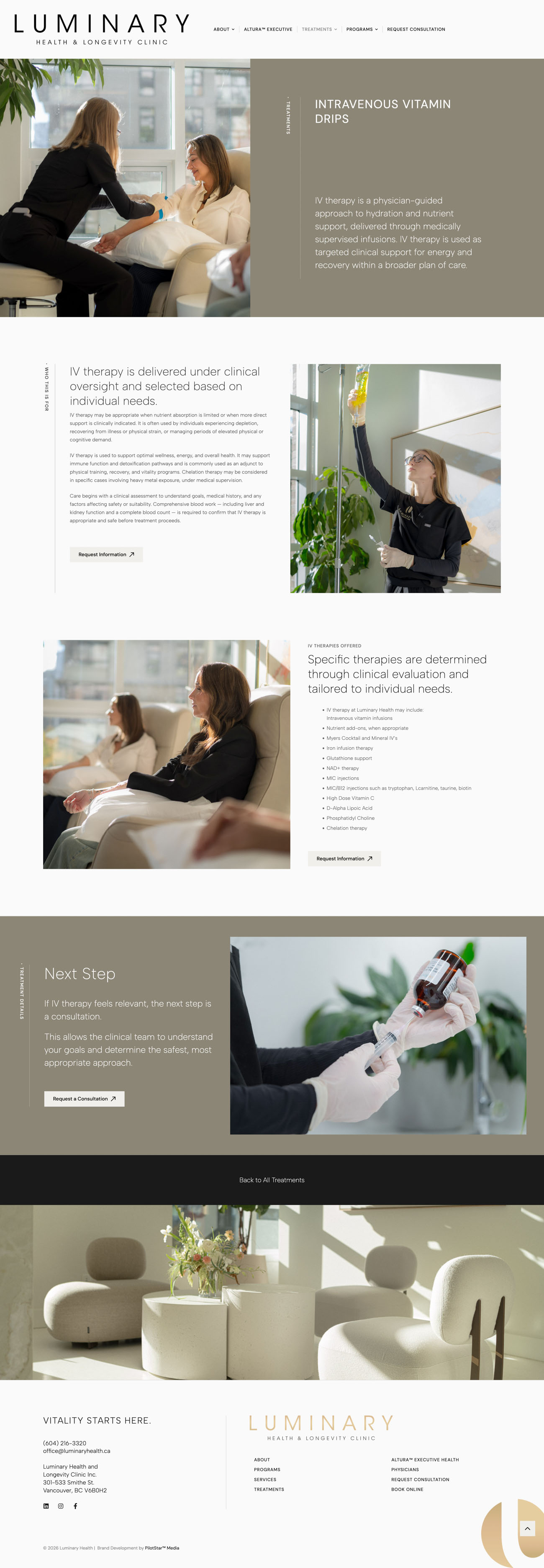 Luminary Health website, screen 2