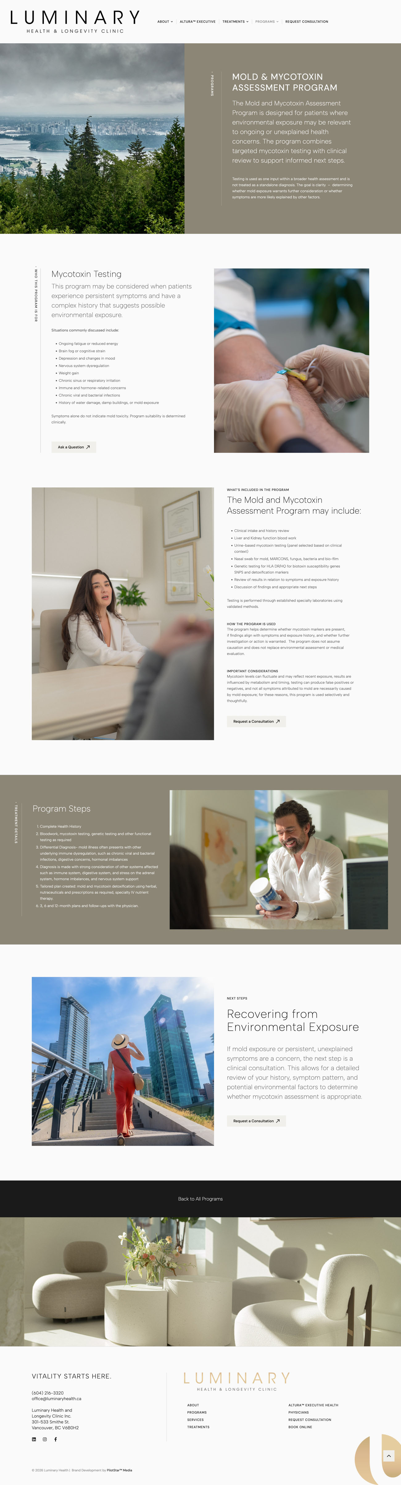 Luminary Health website, screen 3