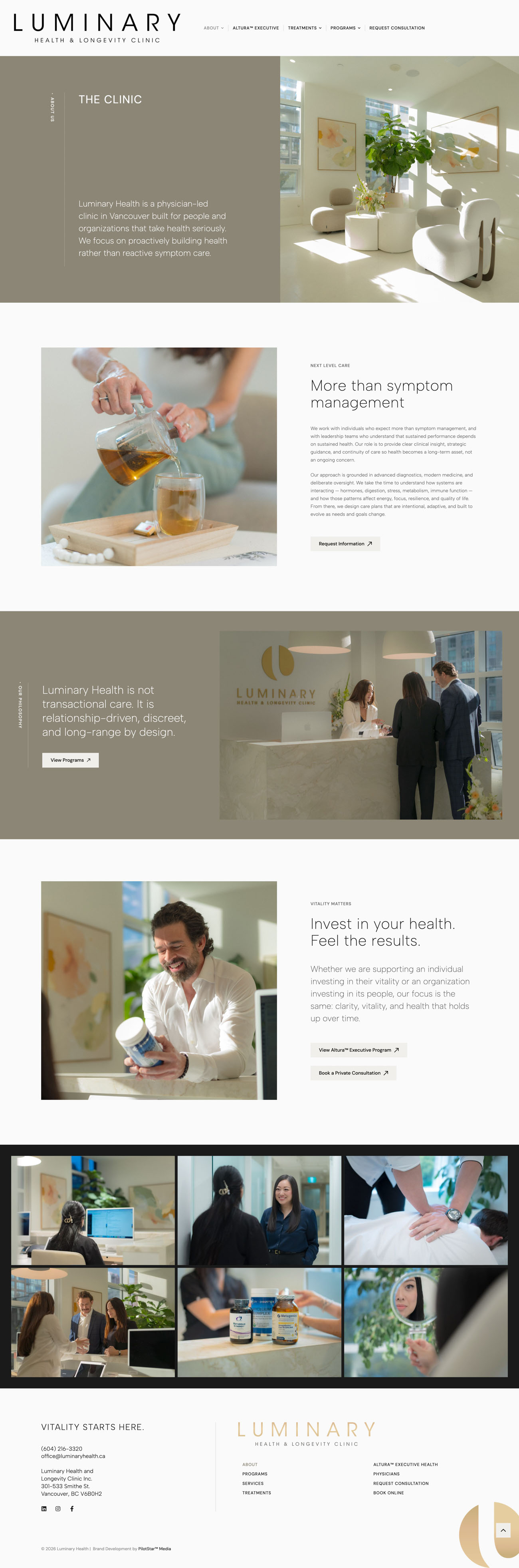 Luminary Health website, screen 4