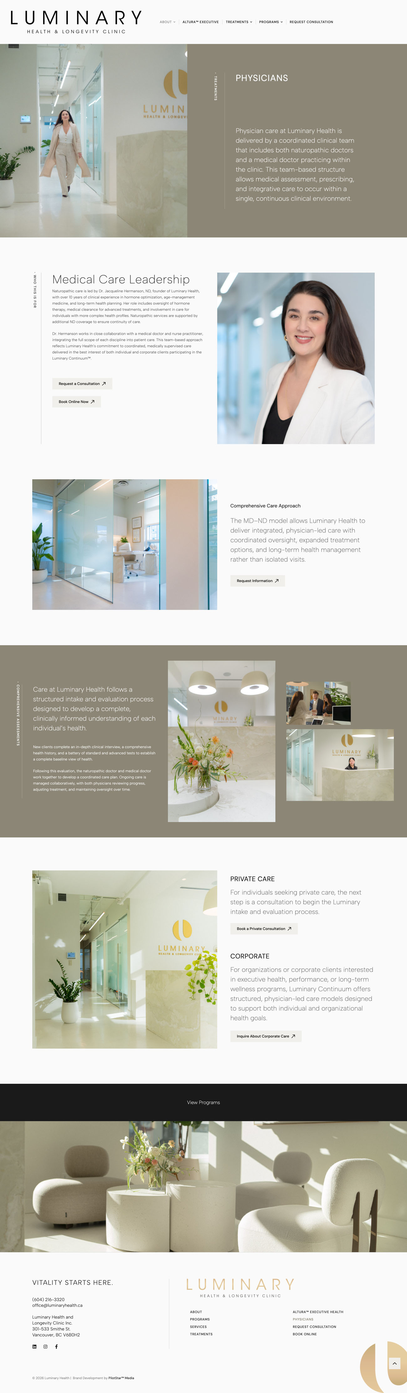 Luminary Health website, screen 6