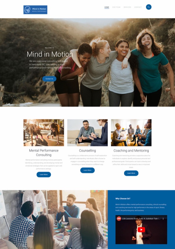 Mind in Motion Coaching website