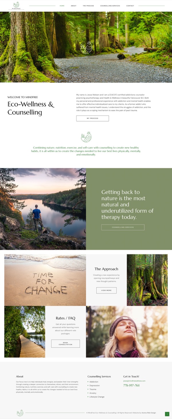 Mindfree Wellness website