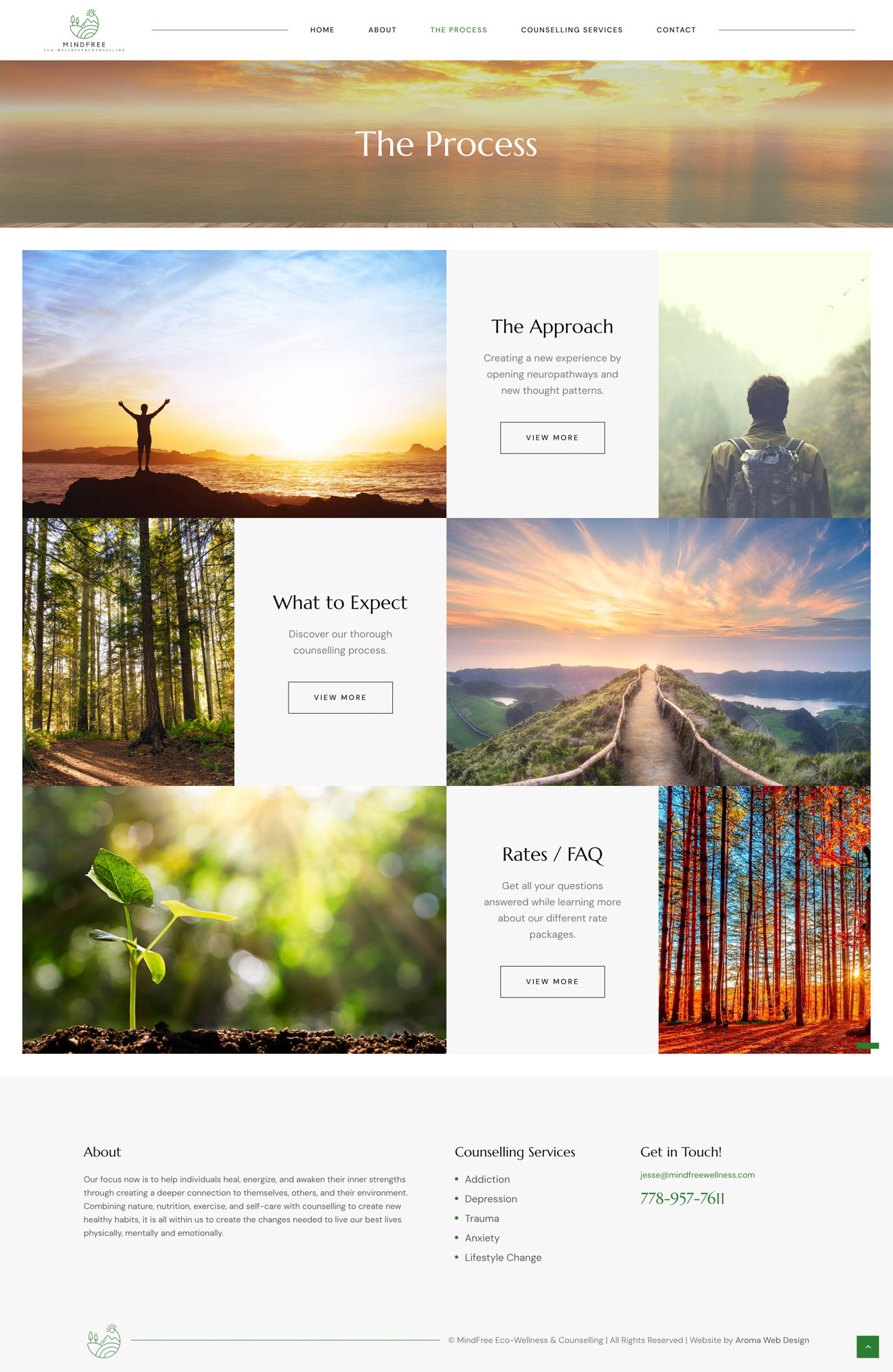 Mindfree Wellness website, screen 4