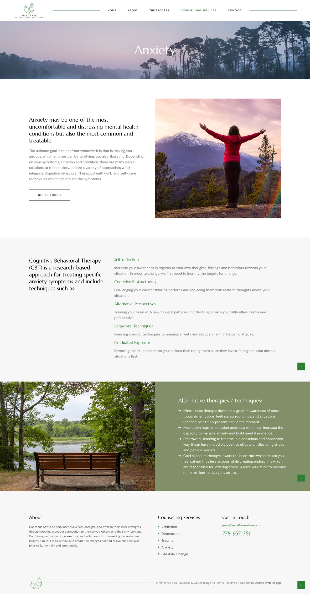 Mindfree Wellness website, screen 3