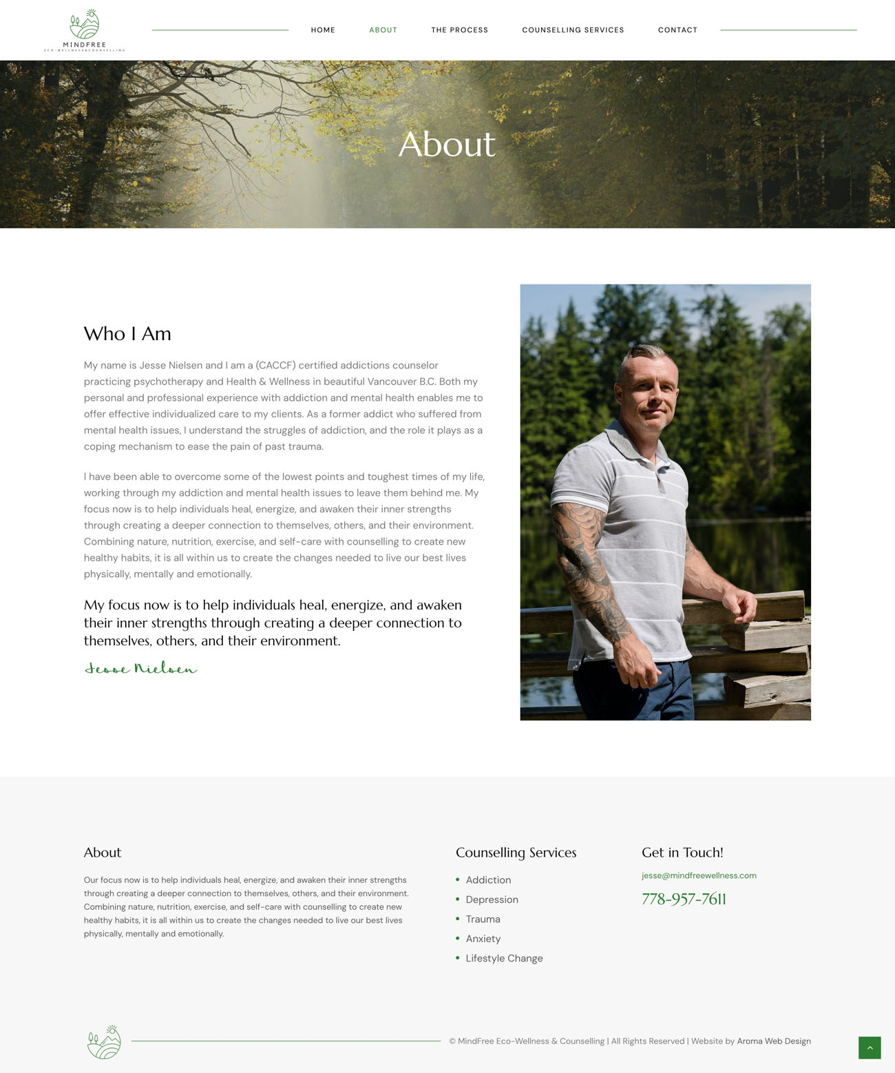 Mindfree Wellness website, screen 5