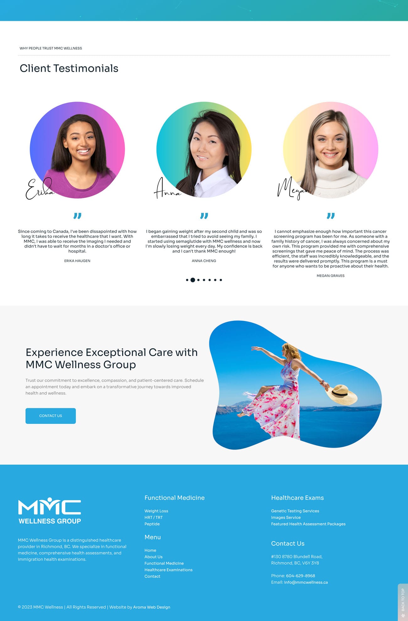 MMC Wellness Clinic website — screen 2