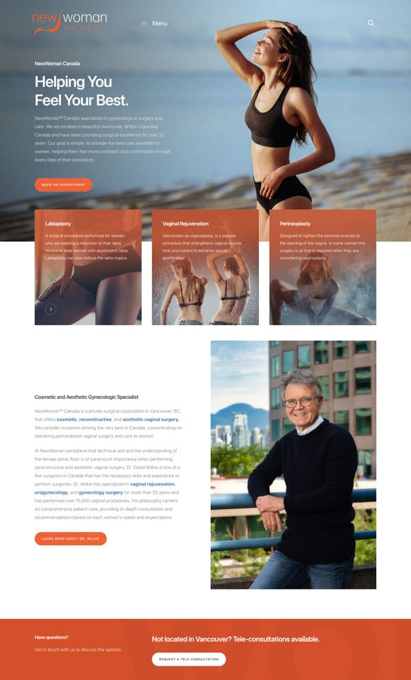 Surgeon Practice Website website design
