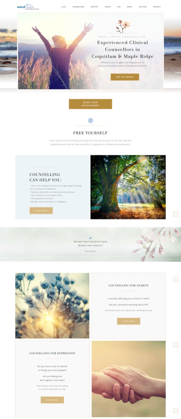 West Coast Counselling website